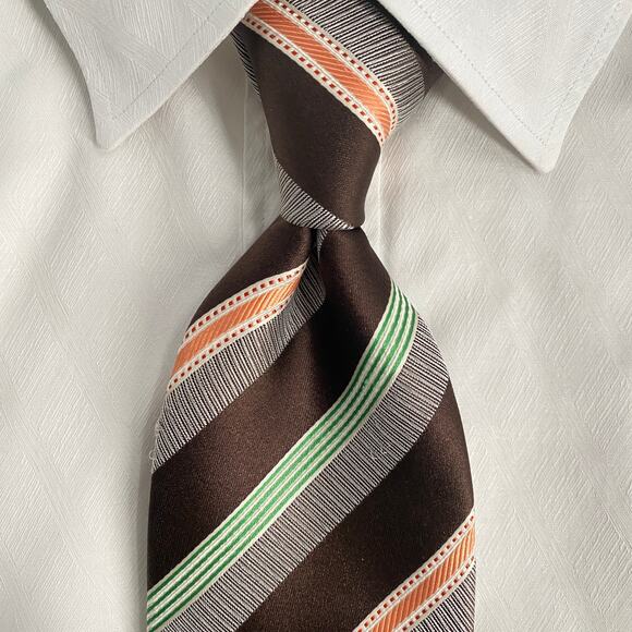 Mens 100% Silk Neck Tie Ermenegildo Zegna Italy 60/3.5 - Picture 1 of 7